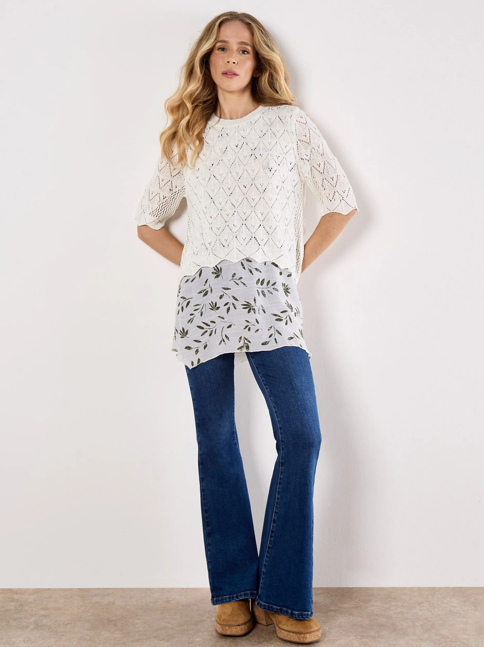 Apricot Damen Blusenshirt in weiß - Ärmel: Halbarm