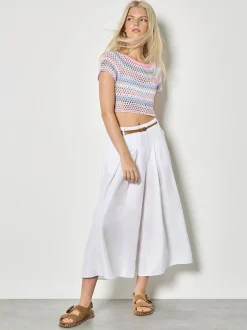 Apricot Damen Crop Top in mehrfarbig - Ärmel: extra kurz