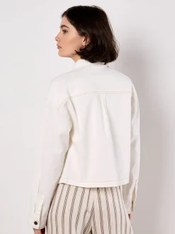 Apricot Damen Hemdjacke in ecru - Ärmel: langarm