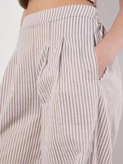 Apricot Damen Hose in beige weiß - Länge: lang