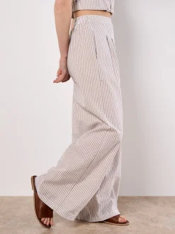 Apricot Damen Hose in beige weiß - Länge: lang