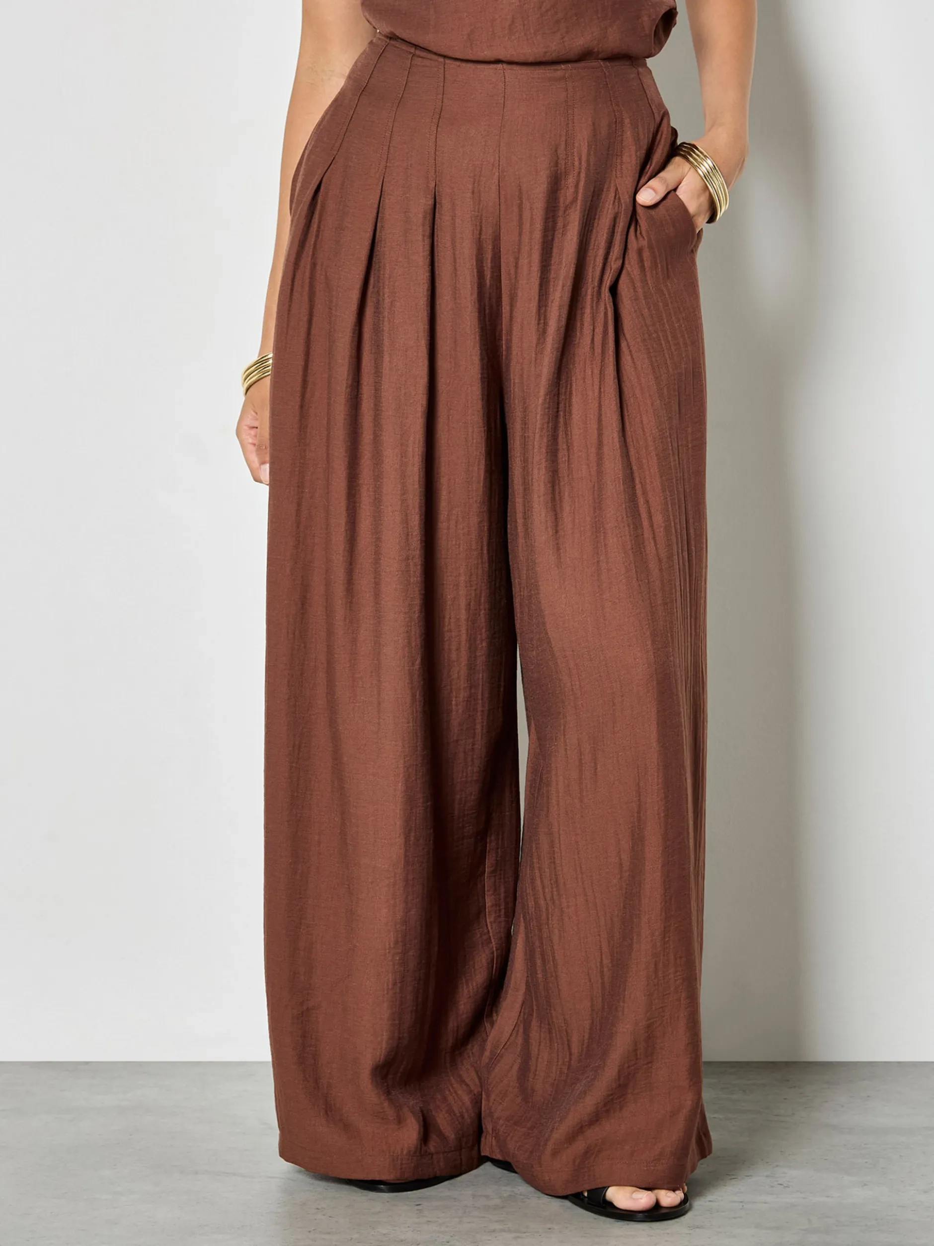 Apricot Damen Hose in braun - Länge: lang