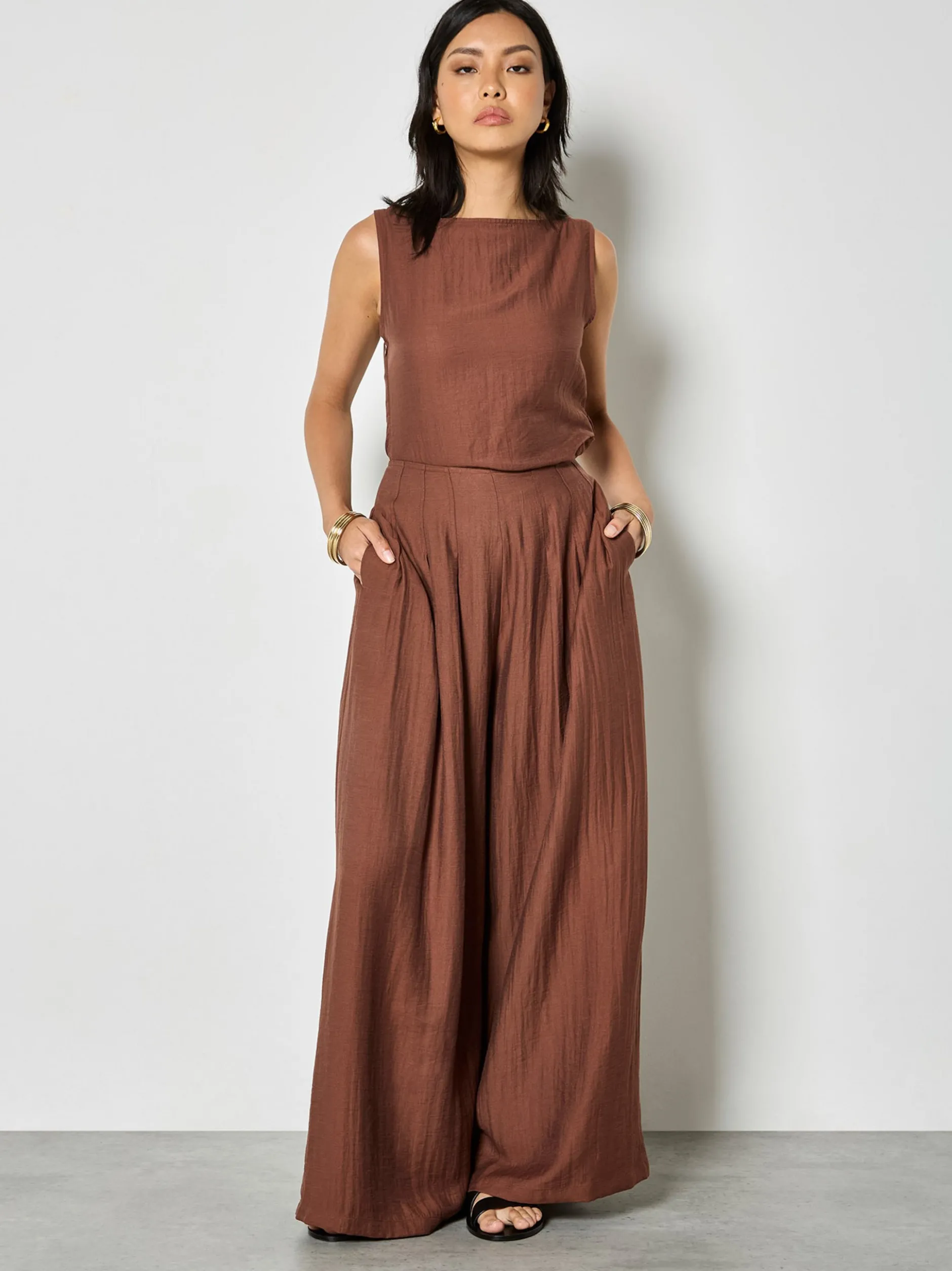 Apricot Damen Hose in braun - Länge: lang