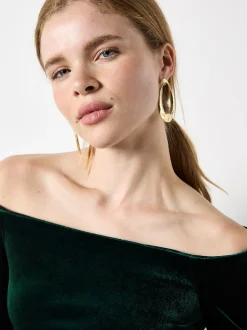Apricot Damen Langarmshirt in grün - Ausschnitt: Carmen