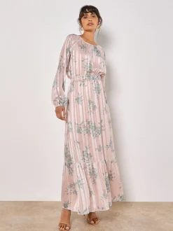 Apricot Damen Maxikleid in beige - Länge: lang