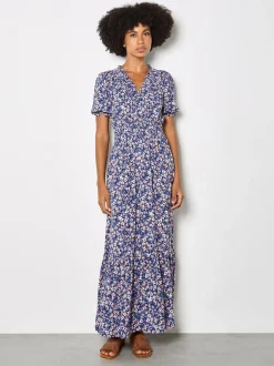 Apricot Damen Maxikleid in blau - Länge: lang
