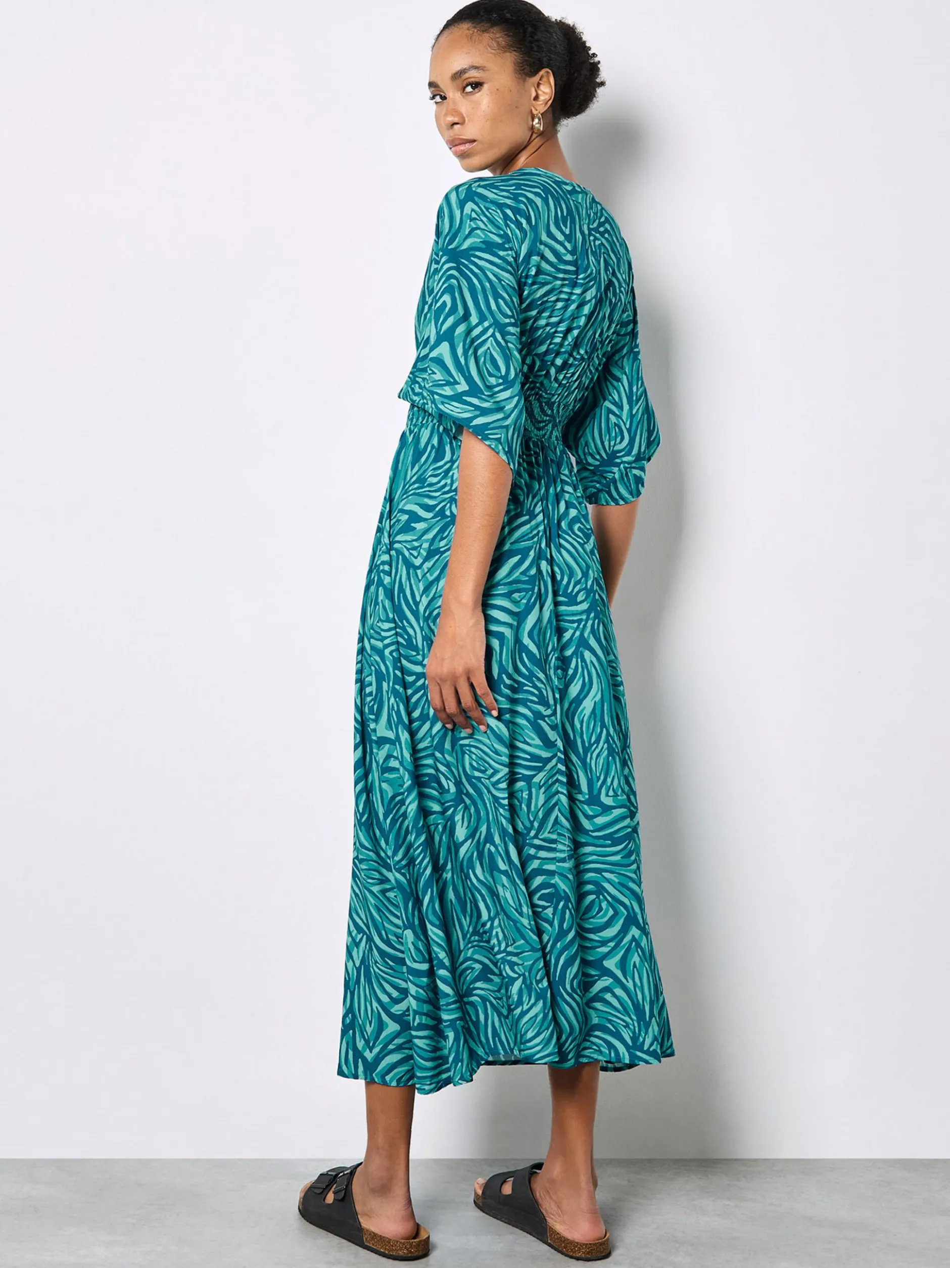 Apricot Damen Maxikleid in blau türkis - Länge: lang