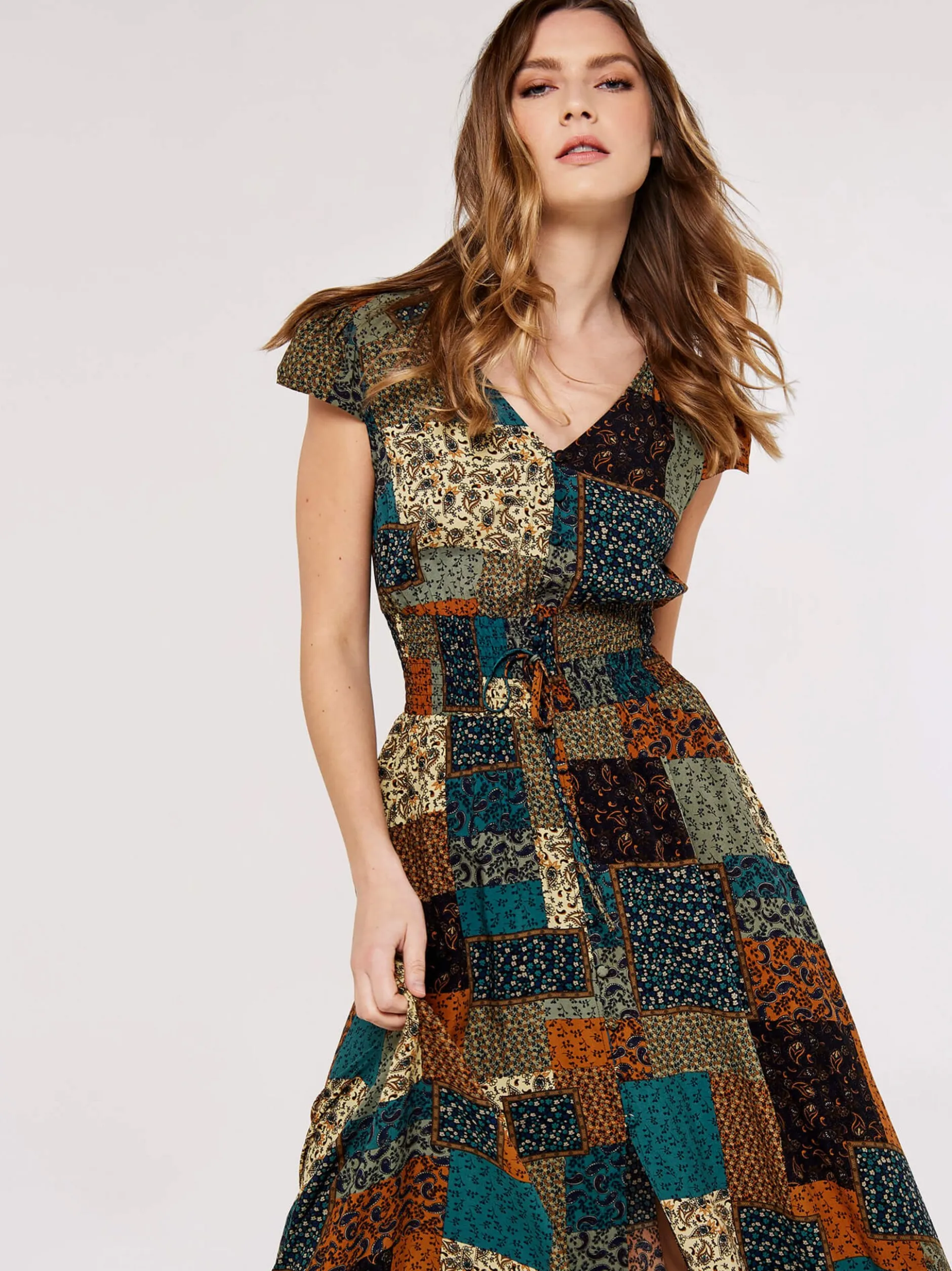 Apricot Damen Maxikleid in braun mehrfarbig