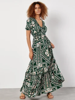 Apricot Damen Maxikleid in grün - Länge: lang