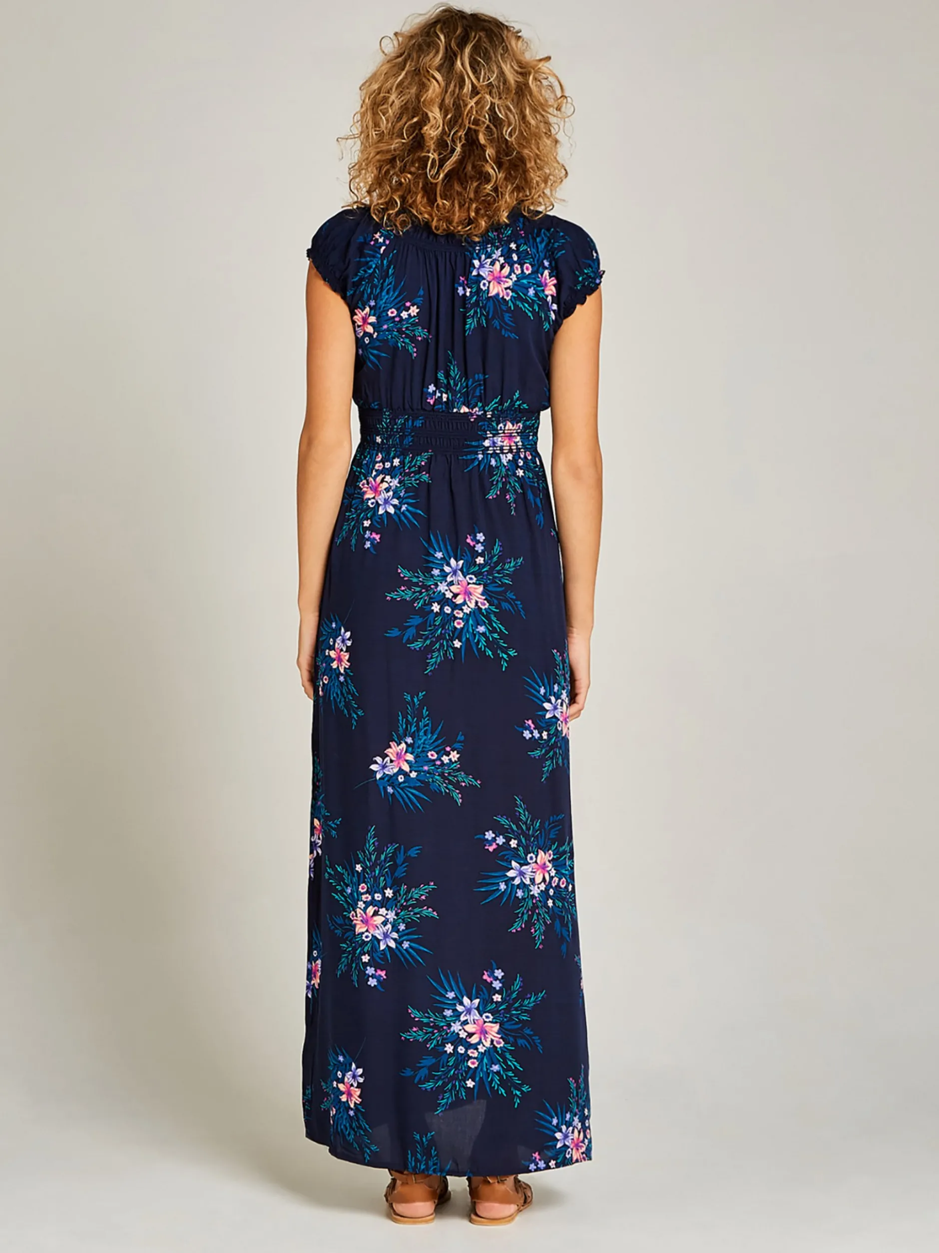 Apricot Damen Maxikleid in marine blau - Länge: lang