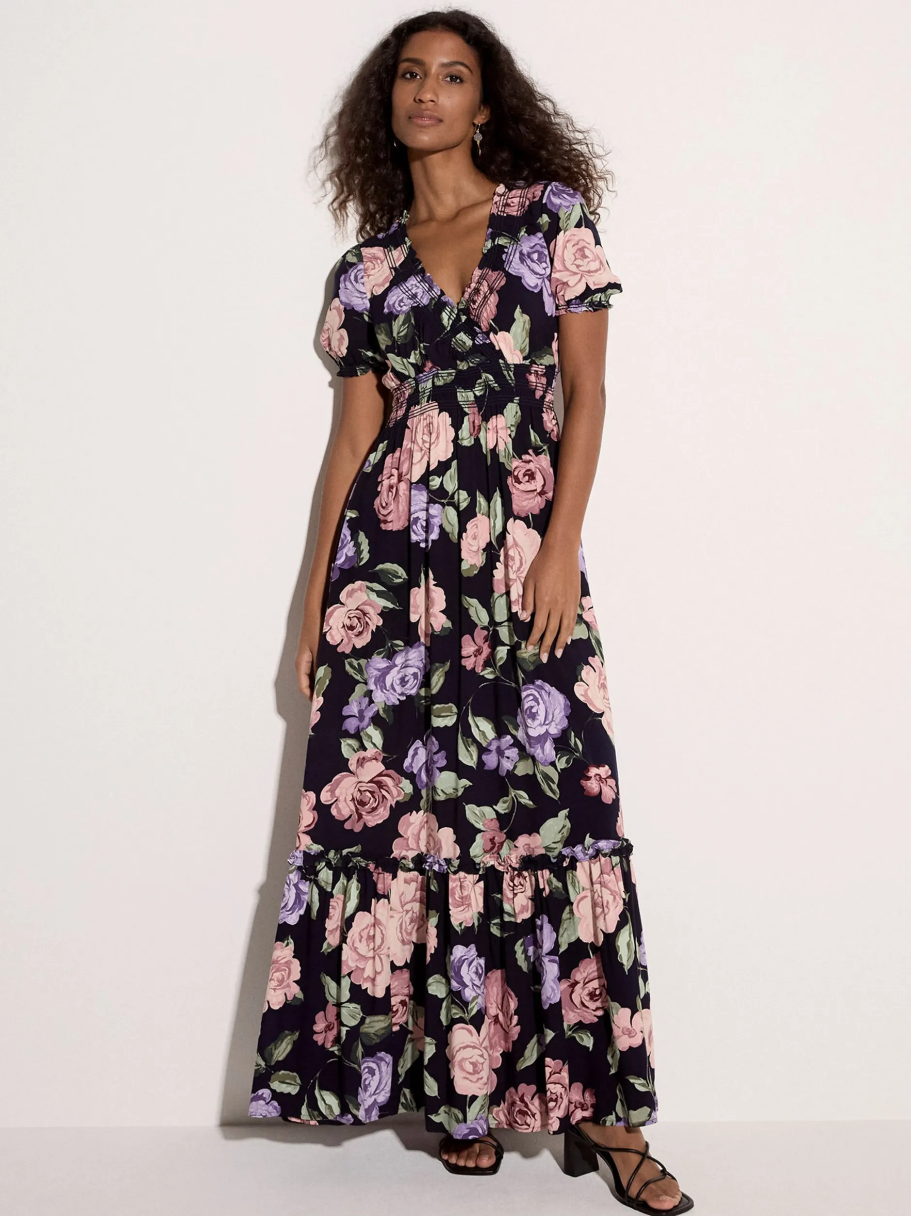 Apricot Damen Maxikleid in marine blau - Länge: lang
