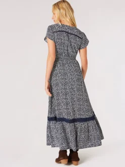 Apricot Damen Maxikleid in marine blau - Länge: lang