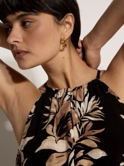 Apricot Damen Maxikleid in schwarz - Länge: lang