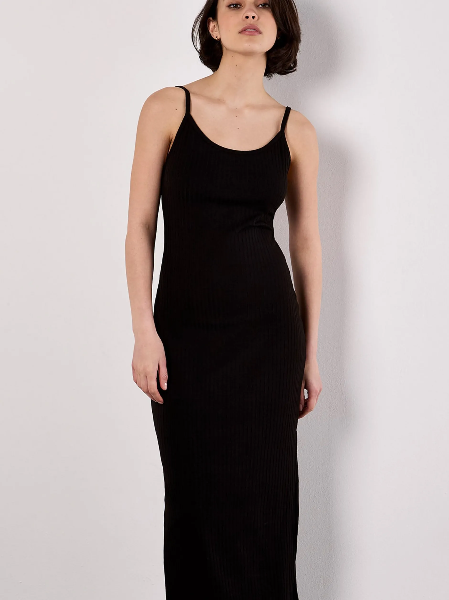 Apricot Damen Maxikleid in schwarz - Länge: lang