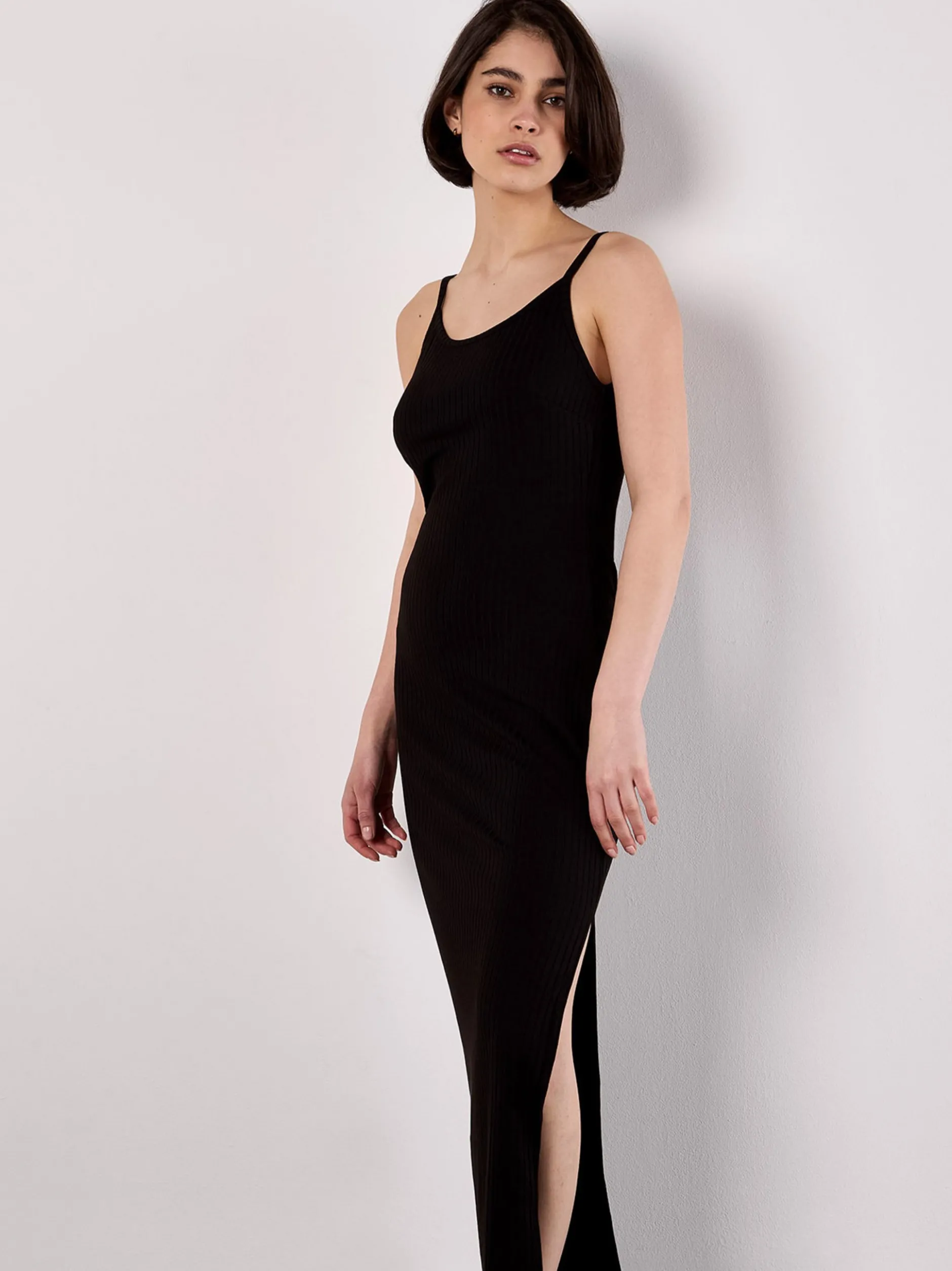 Apricot Damen Maxikleid in schwarz - Länge: lang