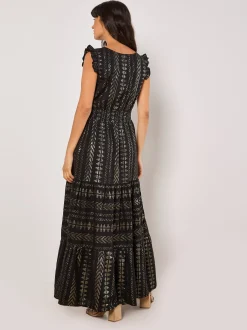 Apricot Damen Maxikleid in schwarz - Länge: lang