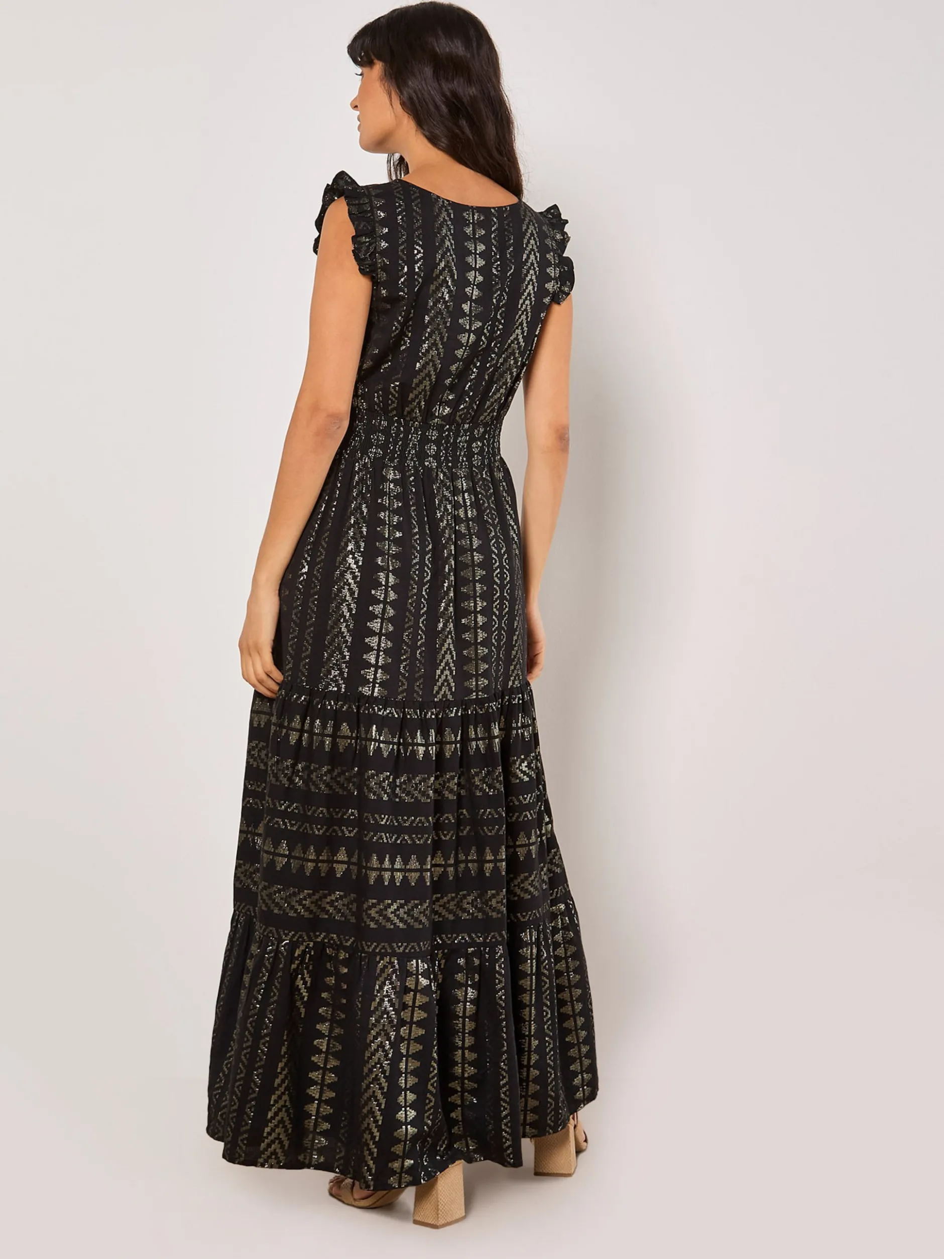 Apricot Damen Maxikleid in schwarz - Länge: lang
