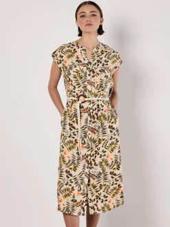 Apricot Damen Midikleid in beige - Länge: midi