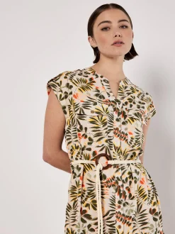 Apricot Damen Midikleid in beige - Länge: midi