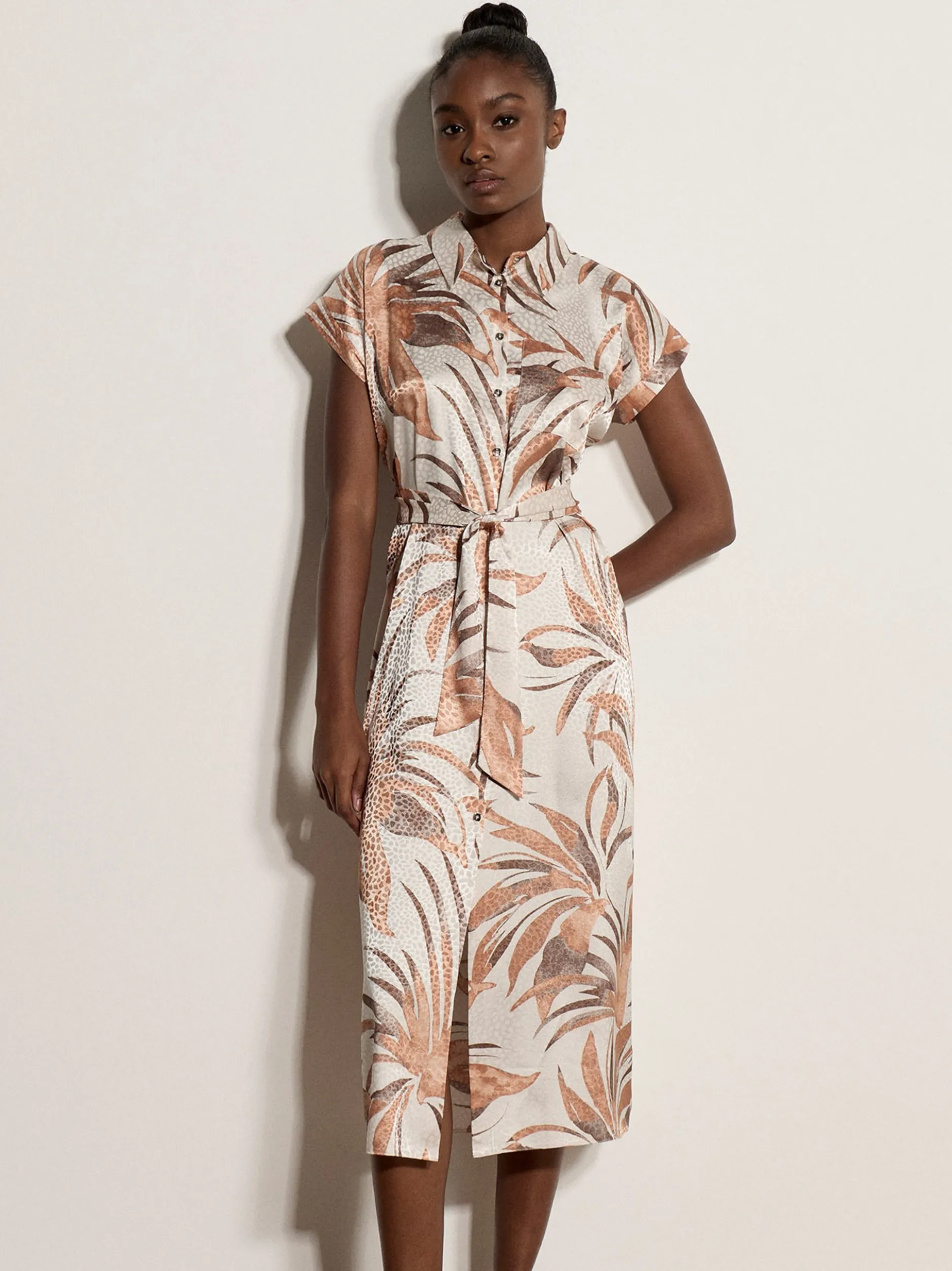 Apricot Damen Midikleid in beige - Länge: midi