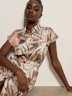 Apricot Damen Midikleid in beige - Länge: midi