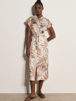 Apricot Damen Midikleid in beige - Länge: midi