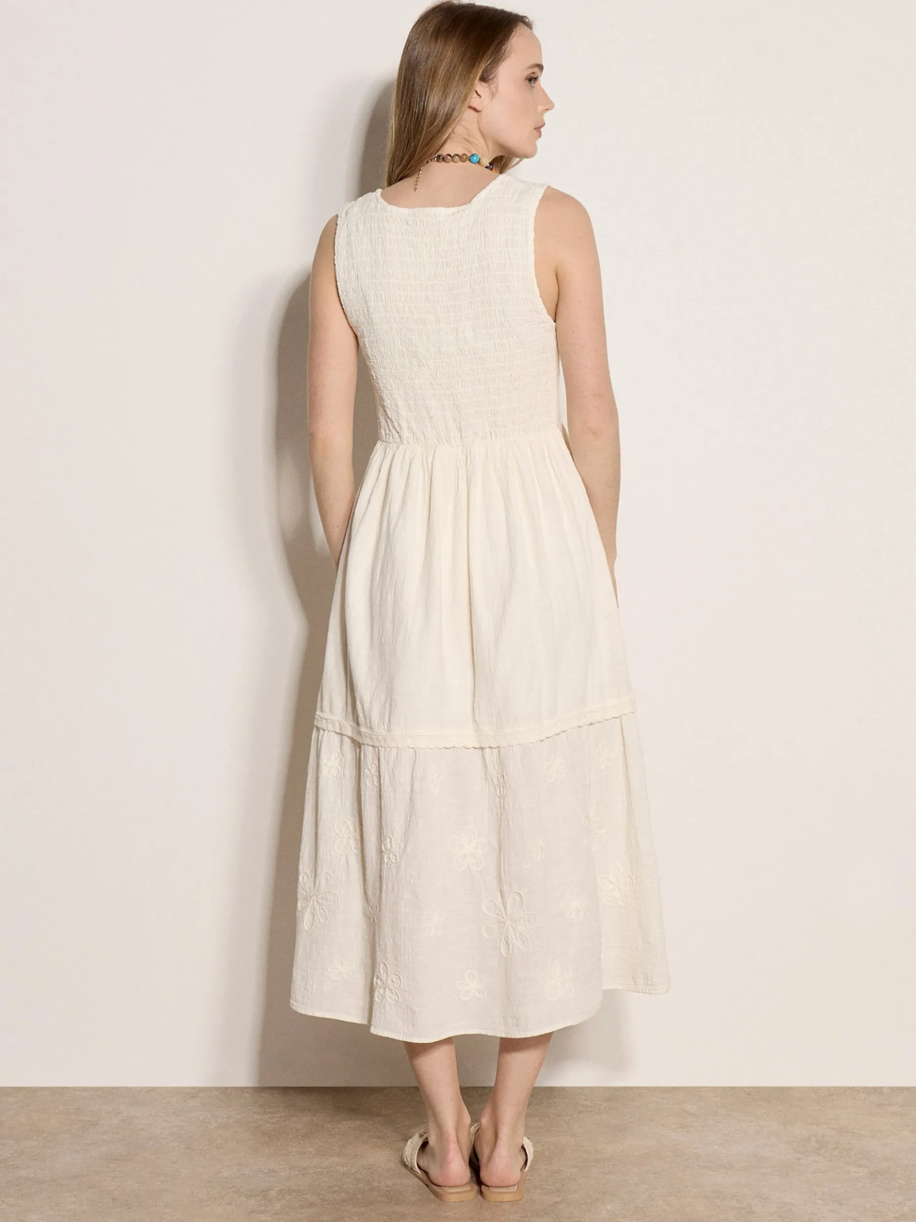 Apricot Damen Midikleid in beige ecru - Länge: midi