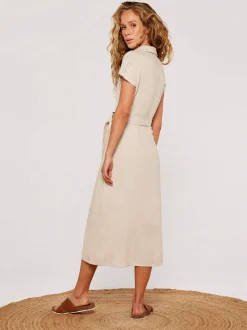Apricot Damen Midikleid in beige - Länge: midi
