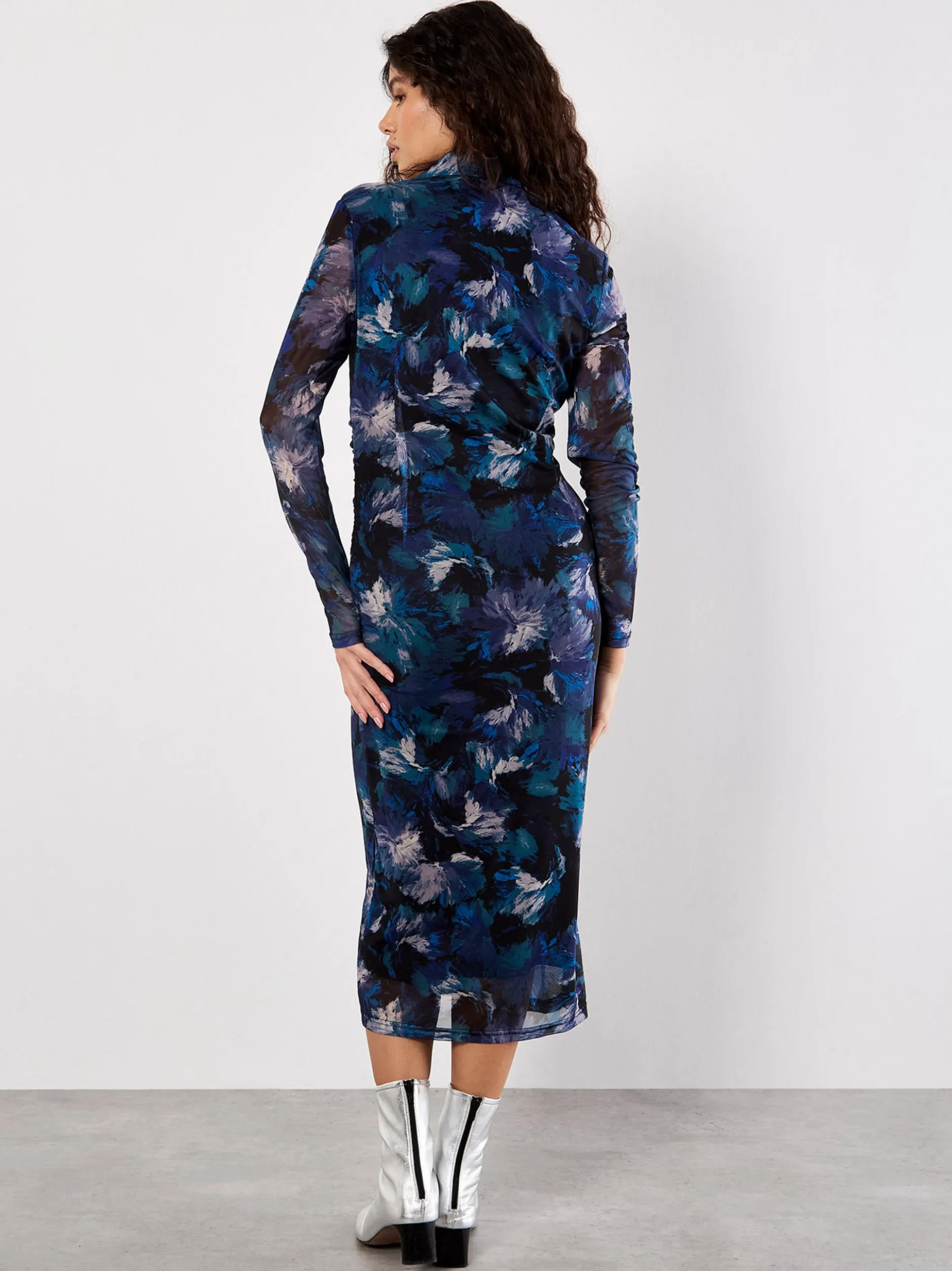 Apricot Damen Midikleid in blau türkis - Länge: midi