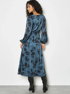 Apricot Damen Midikleid in blau - Länge: midi