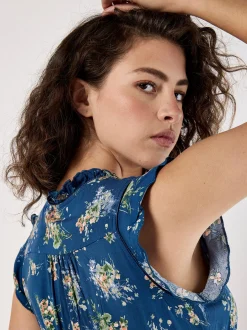 Apricot Damen Midikleid in blau - Länge: midi