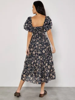 Apricot Damen Midikleid in braun - Länge: midi