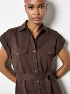 Apricot Damen Midikleid in braun - Länge: midi