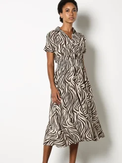 Apricot Damen Midikleid in braun beige - Länge: midi