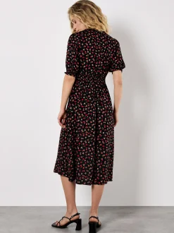 Apricot Damen Midikleid in braun orange - Länge: midi