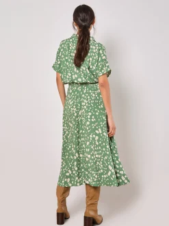 Apricot Damen Midikleid in grün - Länge: midi