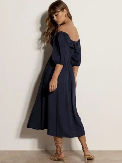 Apricot Damen Midikleid in marine - Ausschnitt: Karree