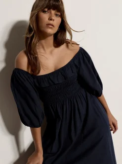 Apricot Damen Midikleid in marine - Ausschnitt: Karree