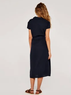 Apricot Damen Midikleid in marine - Länge: midi