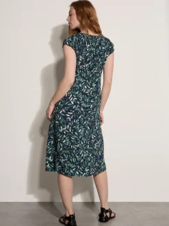 Apricot Damen Midikleid in marine mehrfarbig