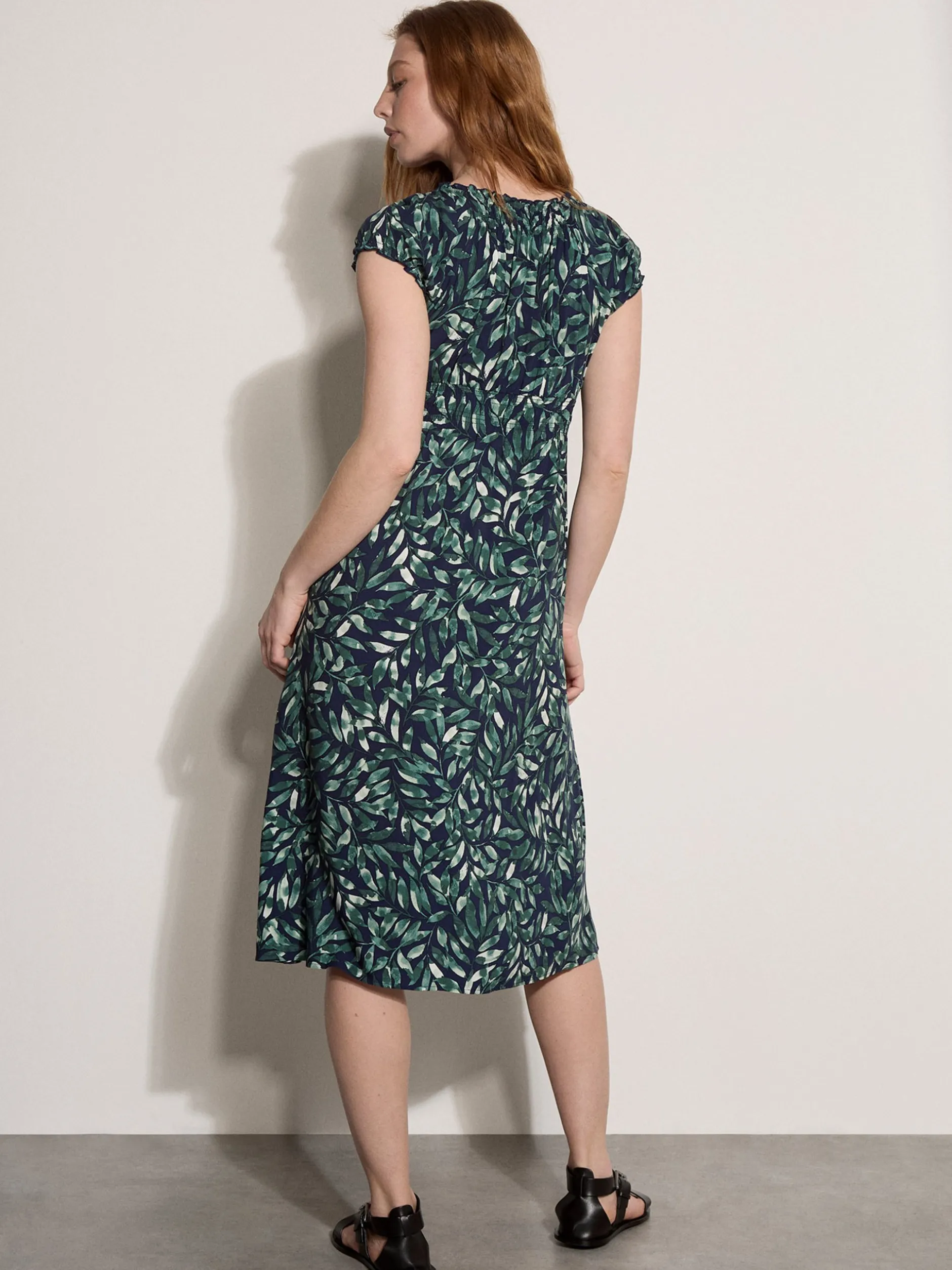 Apricot Damen Midikleid in marine mehrfarbig