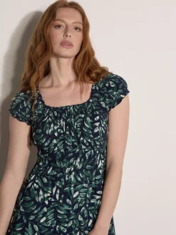 Apricot Damen Midikleid in marine mehrfarbig