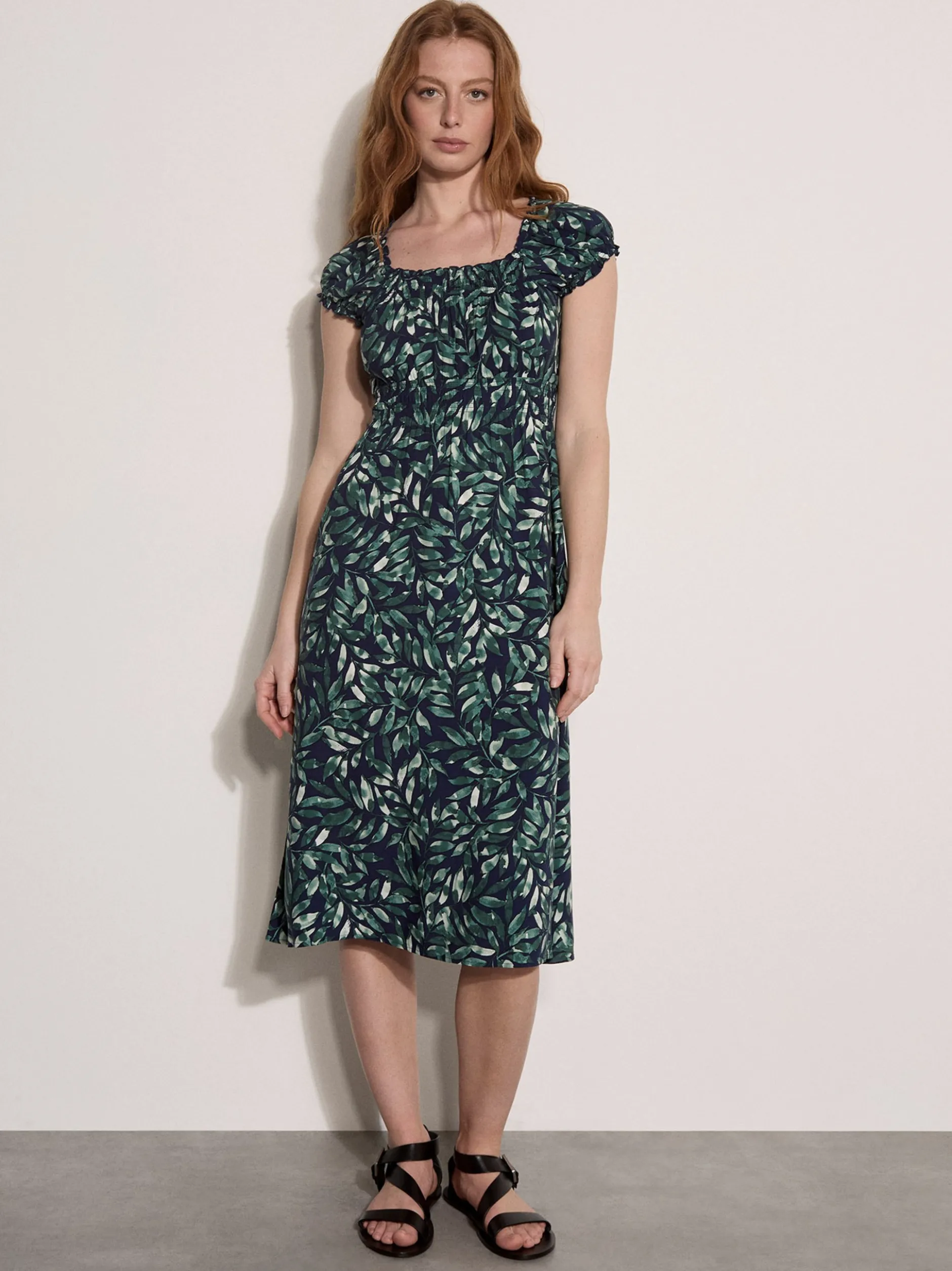 Apricot Damen Midikleid in marine mehrfarbig