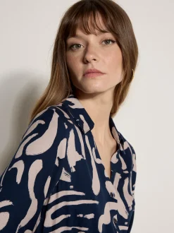 Apricot Damen Midikleid in marine blau - Länge: midi