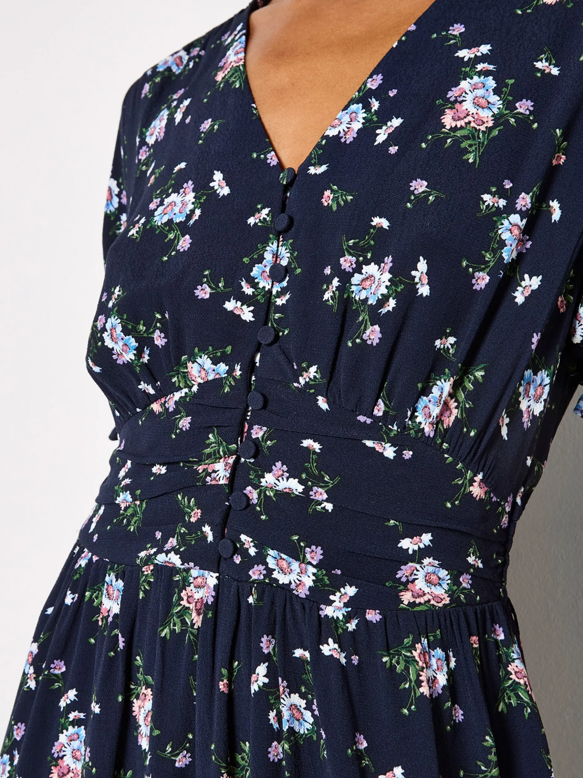 Apricot Damen Midikleid in marine blau - Länge: midi