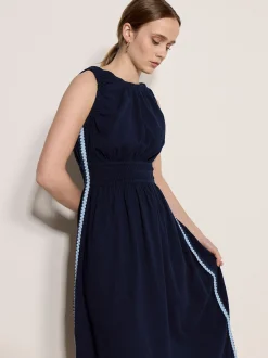 Apricot Damen Midikleid in marine blau - Länge: midi