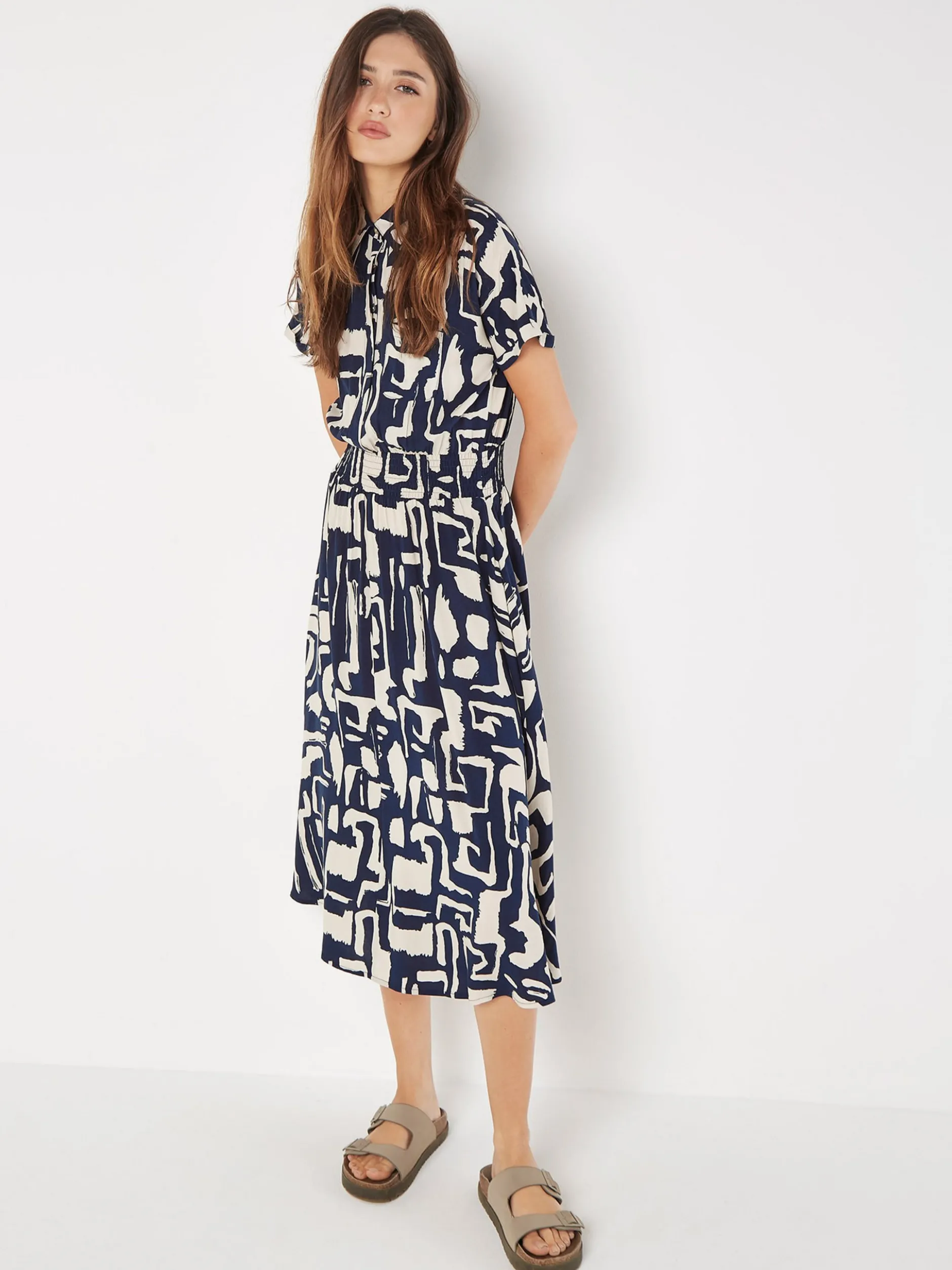 Apricot Damen Midikleid in marine blau - Länge: midi