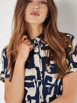 Apricot Damen Midikleid in marine blau - Länge: midi