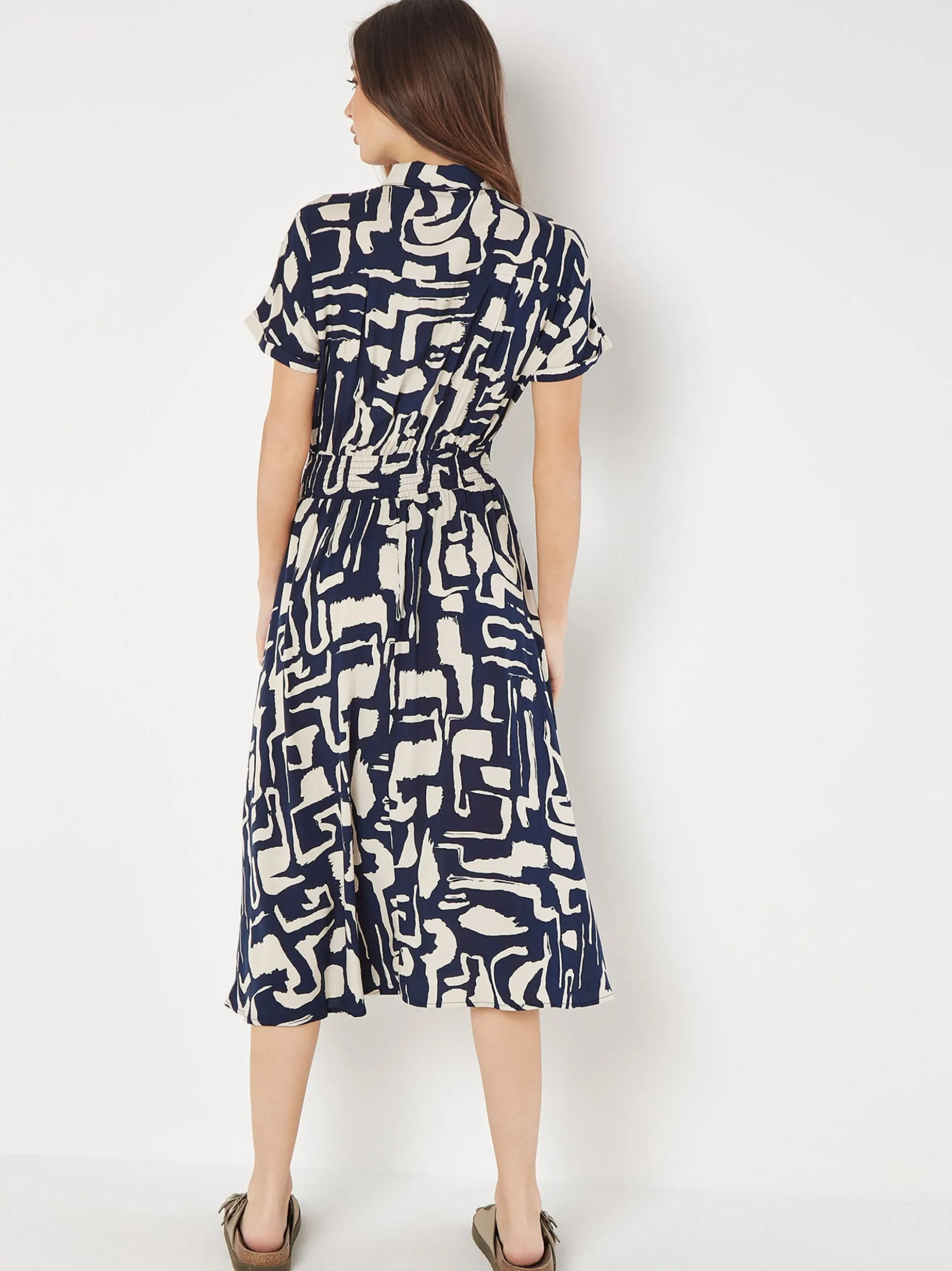 Apricot Damen Midikleid in marine blau - Länge: midi