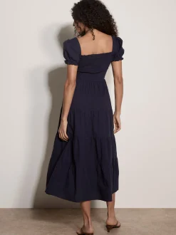 Apricot Damen Midikleid in marine - Länge: midi